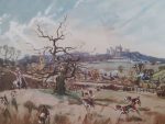 John King original watercolour painting The Belvoir Hunt below the Castle